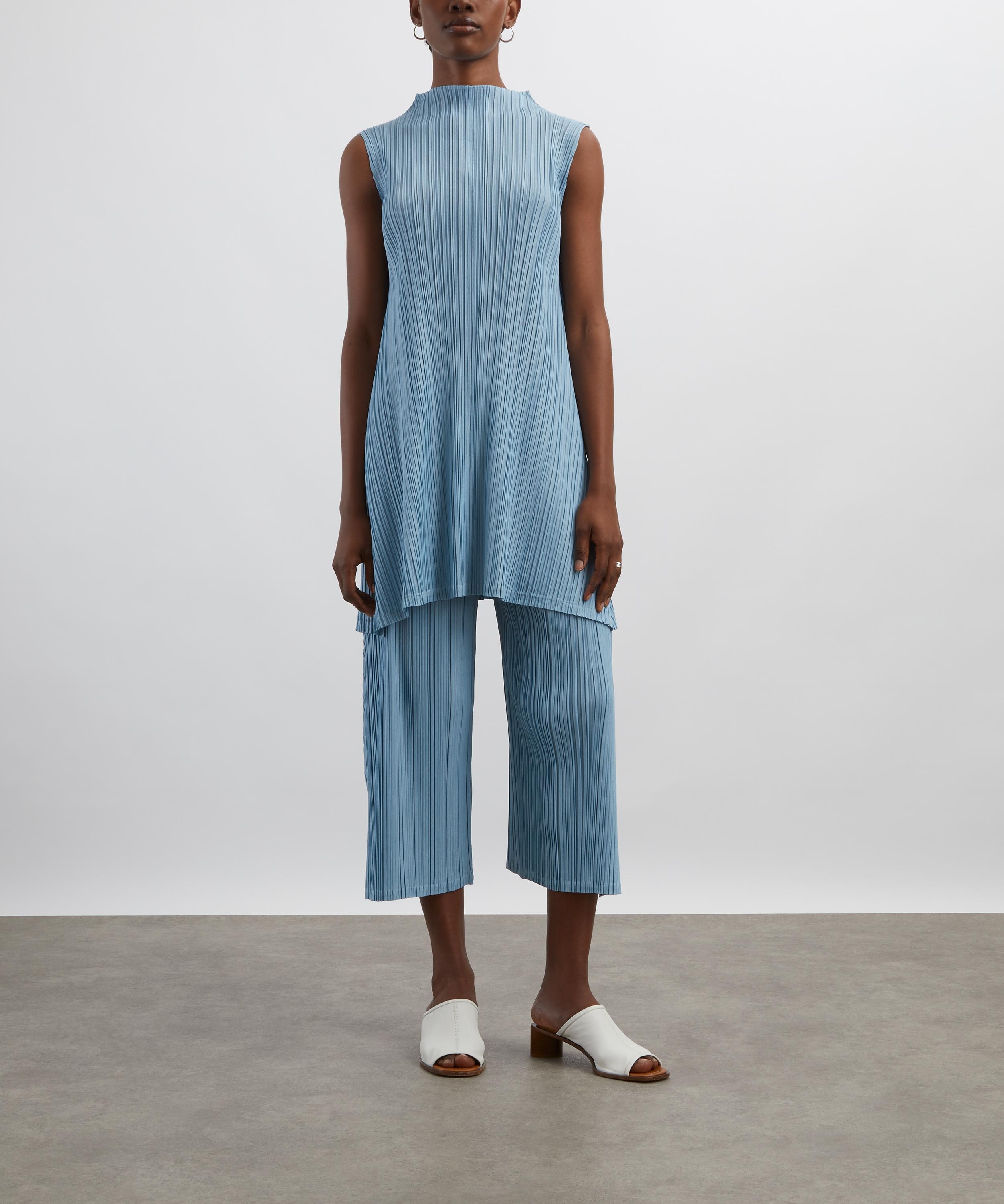 MELLOW PLEATS Cropped Wide-Leg Trousers - 2