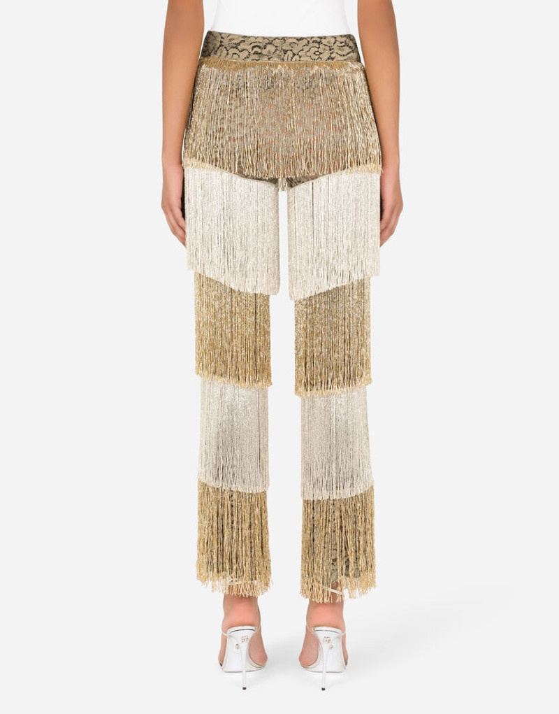 Lace pants with beaded fringing 3