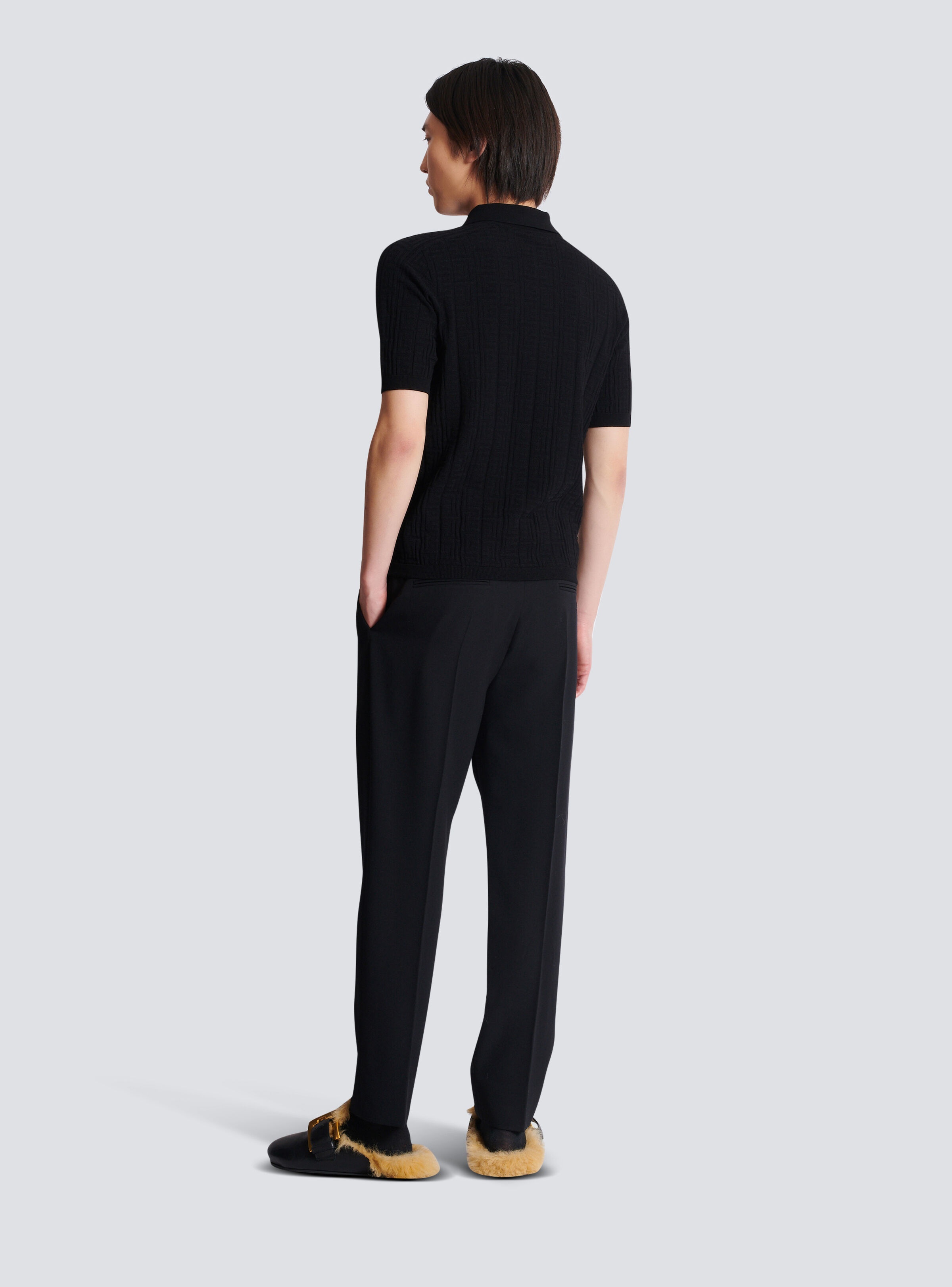 Monogram knit polo shirt - 4