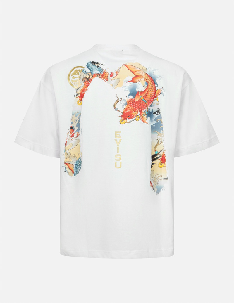 EVISU KOI AND SEAGULL BRUSHSTROKE DAICOCK DIGITAL PRINT LOOSE FIT T-SHIRT outlook