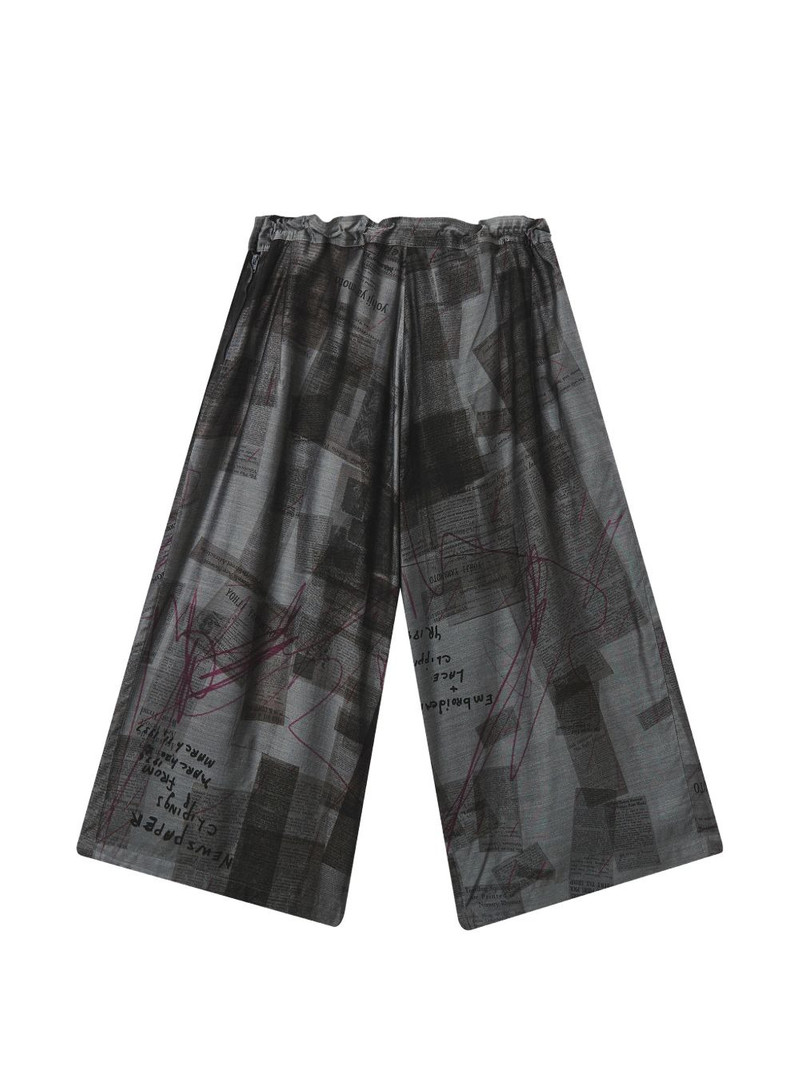 newspaper-print wide-leg trousers 6