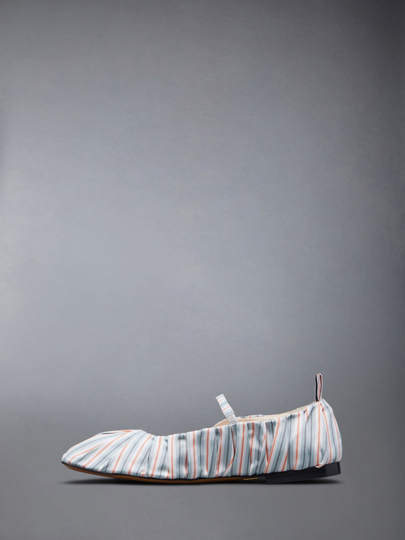 Stripe Silk Cotton Thom John Ruched Ballerina 3