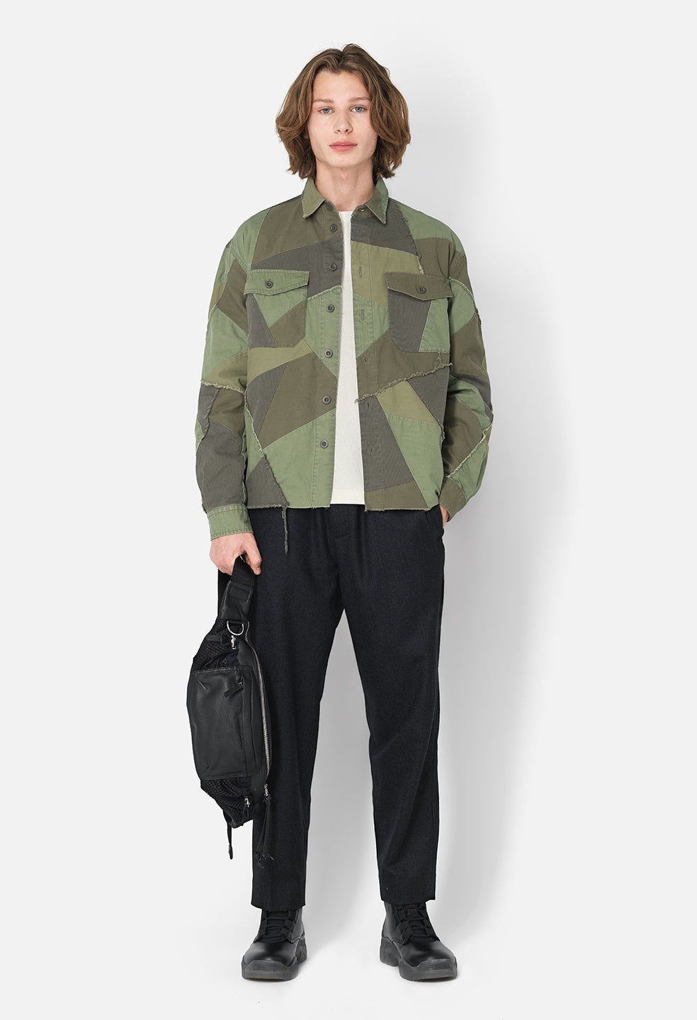 PATCHWORK MILITARY OVERSHIRT - 3