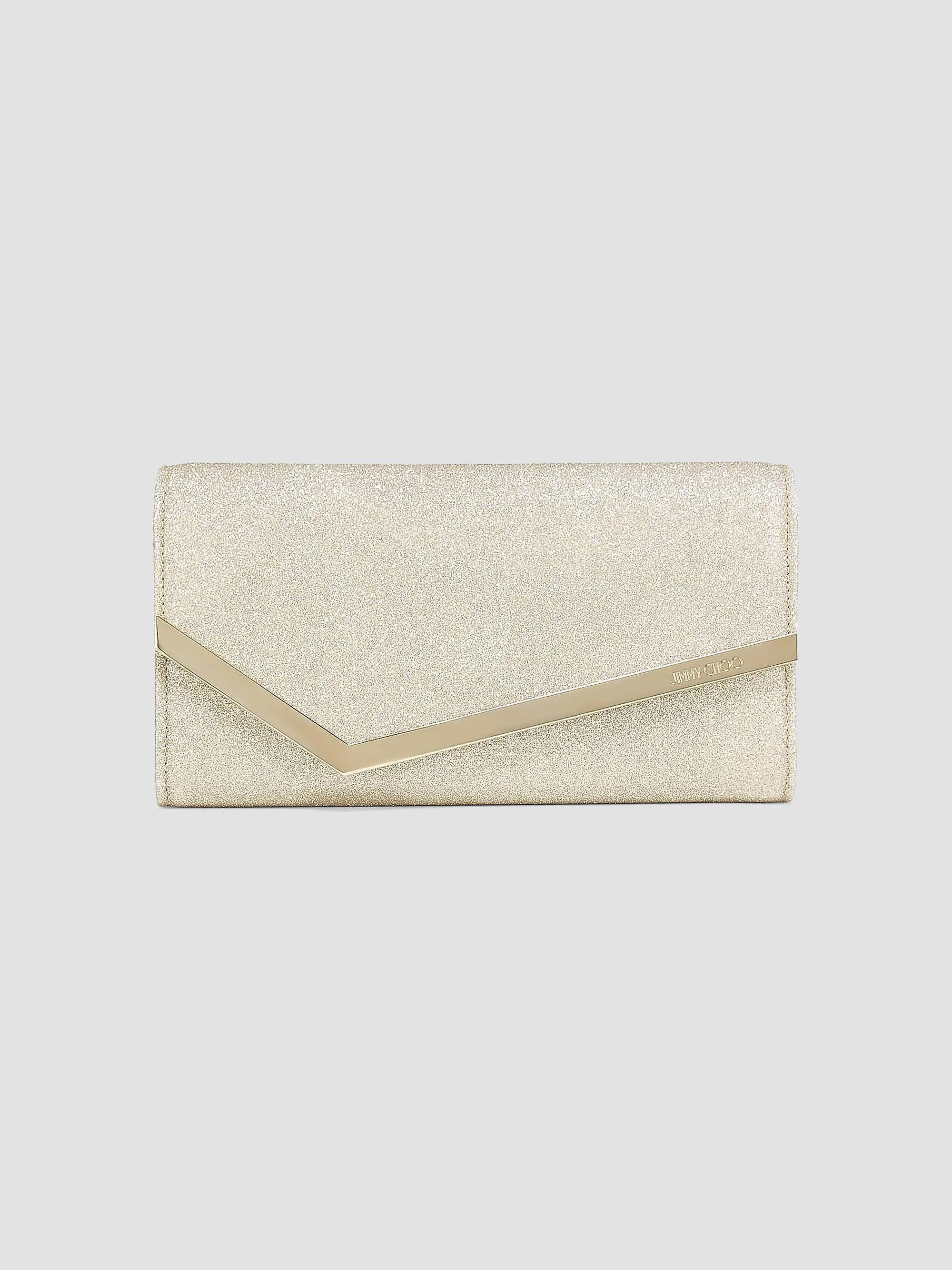 Women's Emmie Glitter Leather Clutch - Platinum - 1