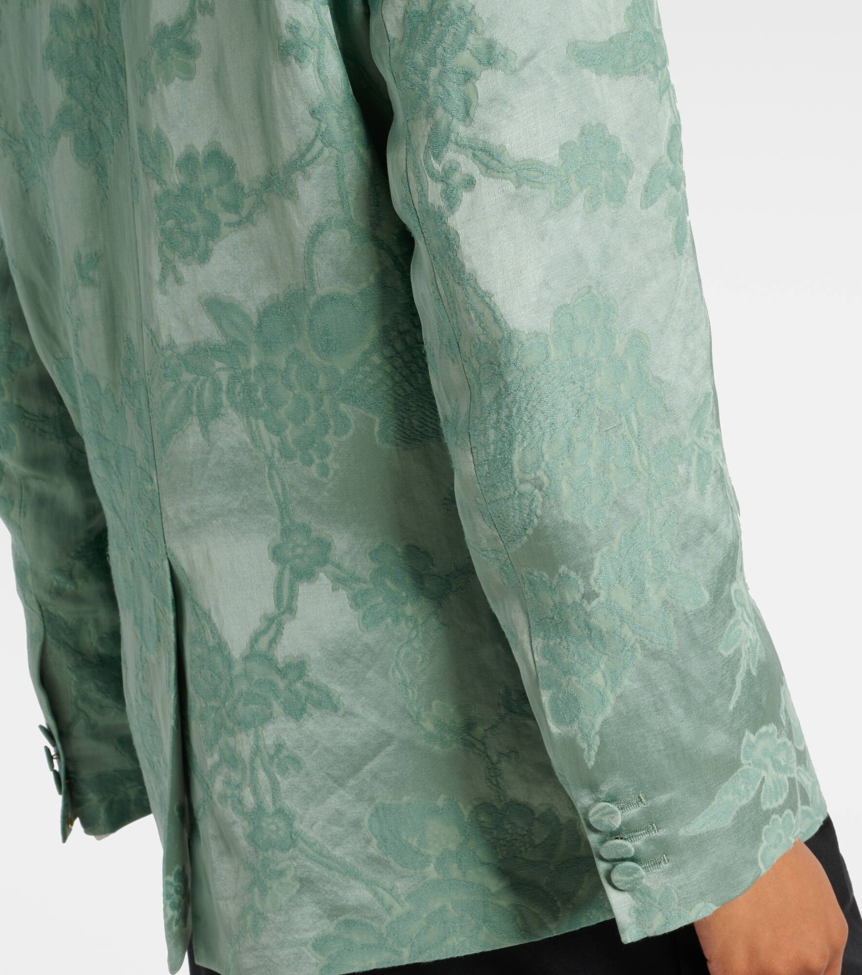 Linen-blend jacquard blazer - 5