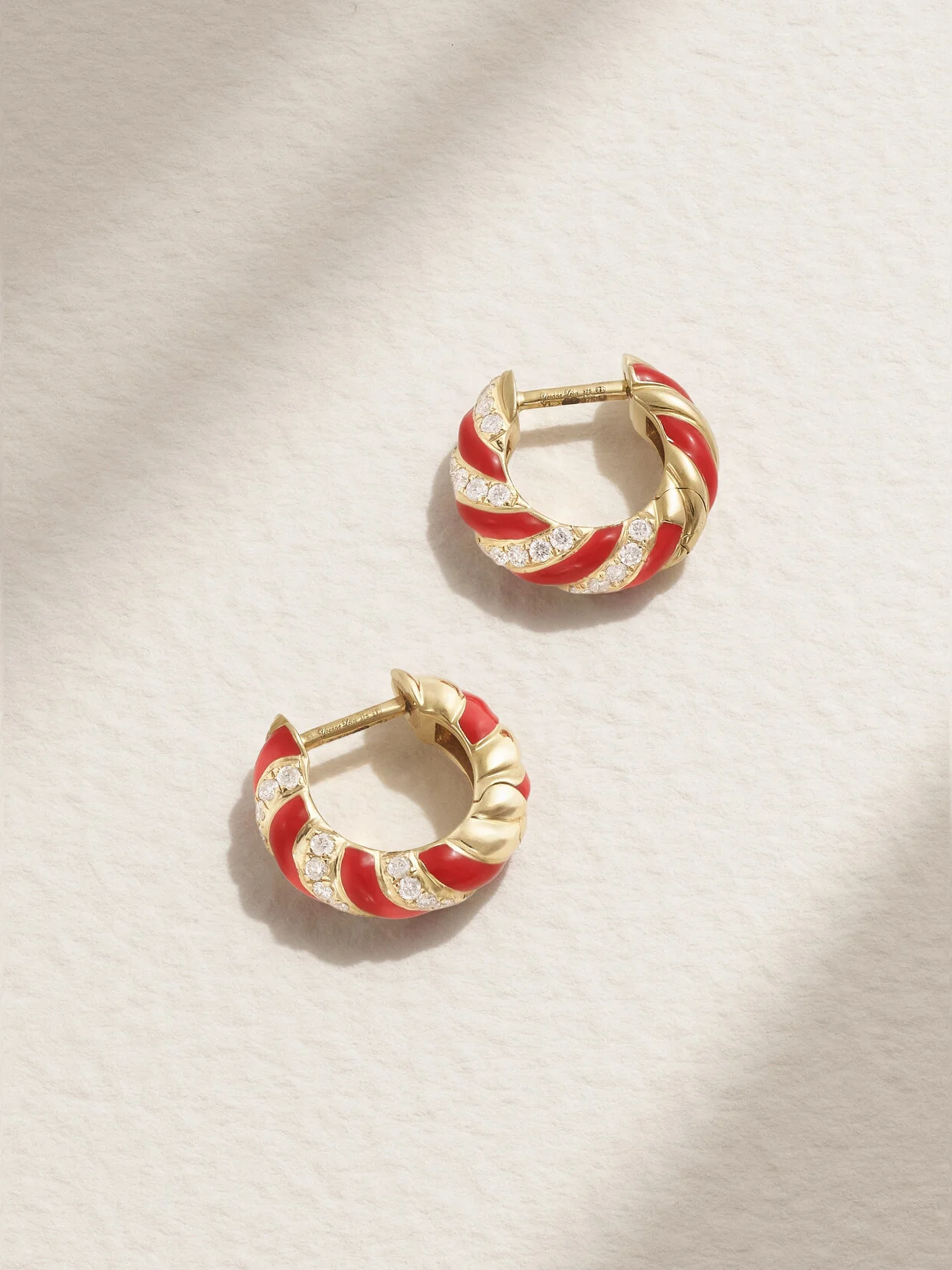 9-karat Gold, Enamel And Diamond Earrings - 1