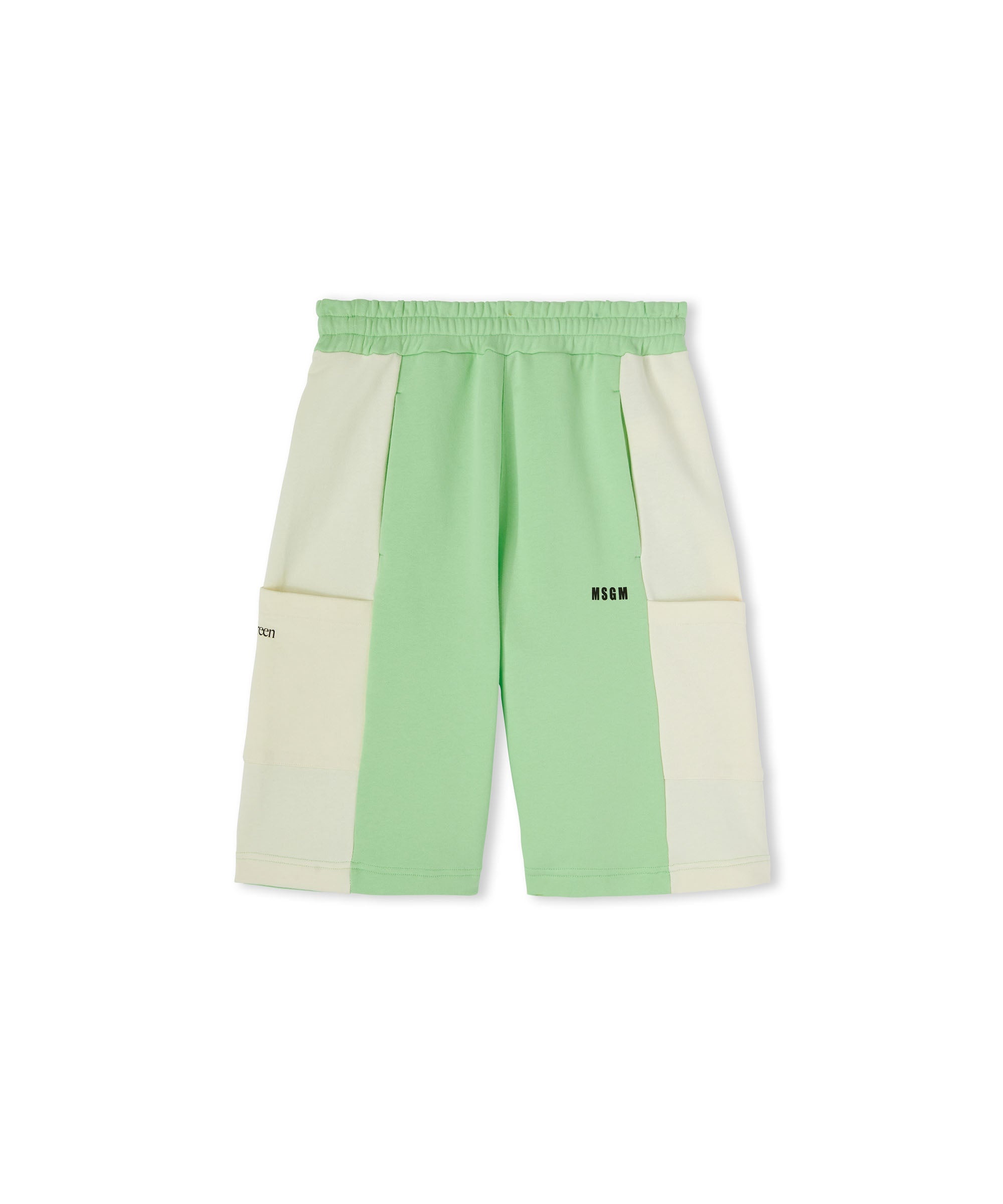 Organic cotton crewneck two-color Bermuda shorts from the MSGM Fantastic Green Capsule - 3
