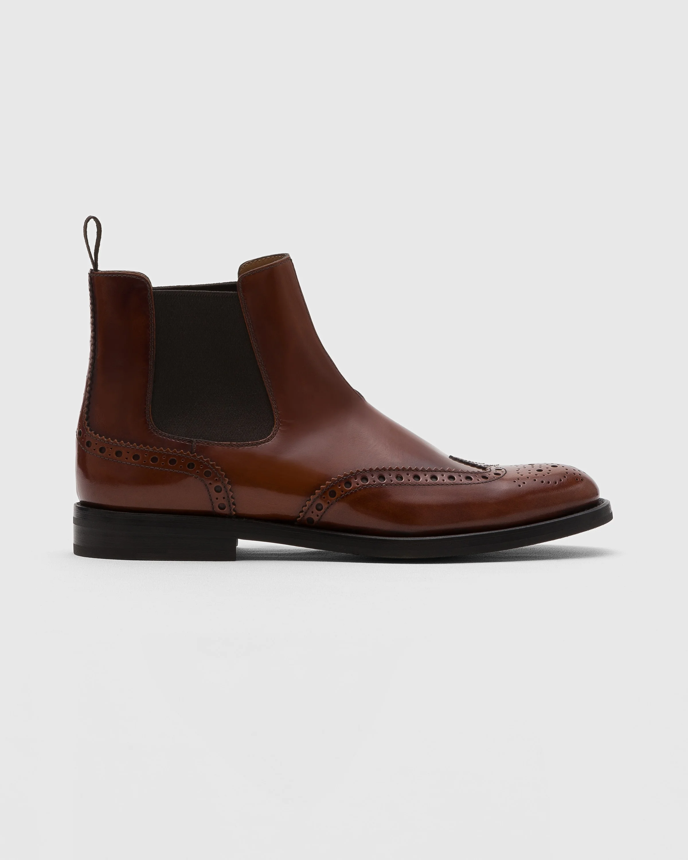 Polished Fumè Brogue Chelsea Boot - 1