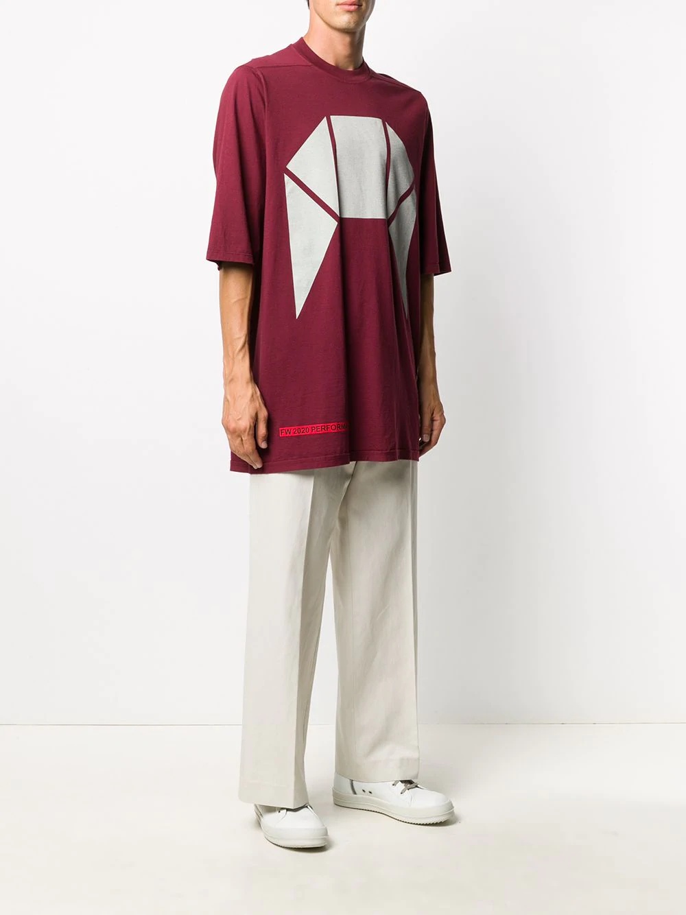 geometric print oversized T-shirt - 3