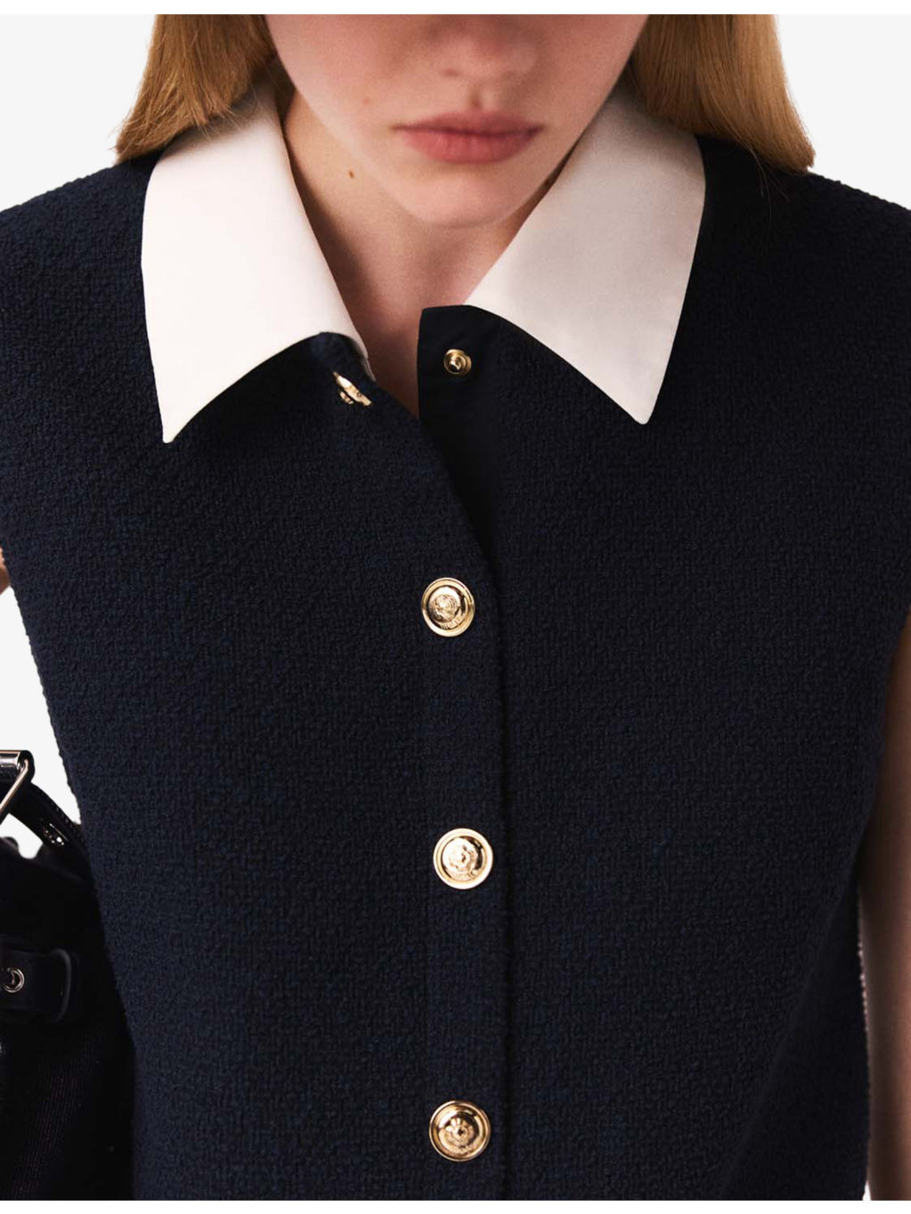 Contrast-Collar Tweed-Textured Cotton-Blend Mini Dress - 6