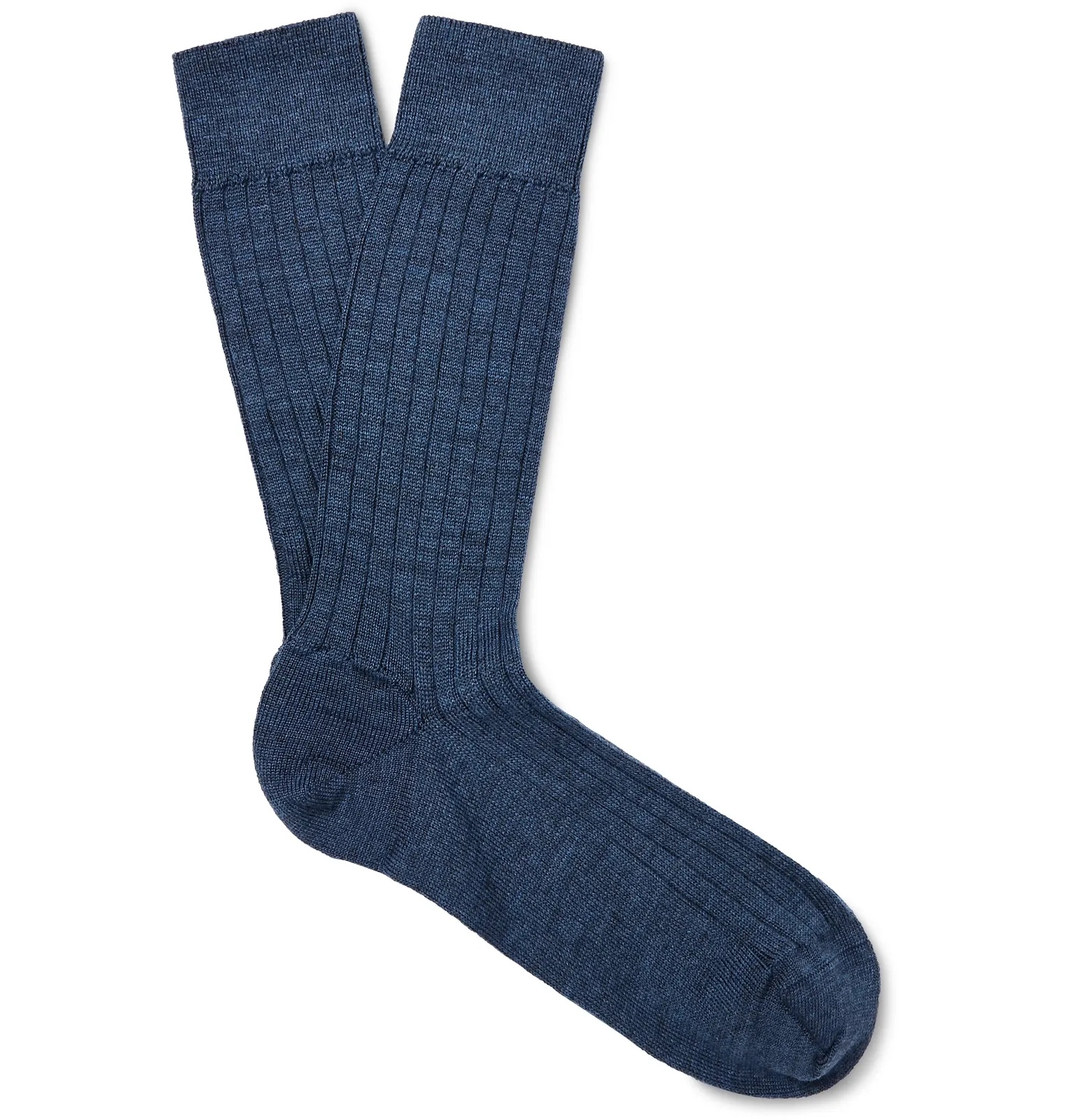 Ribbed Mélange Merino Wool Socks - 1