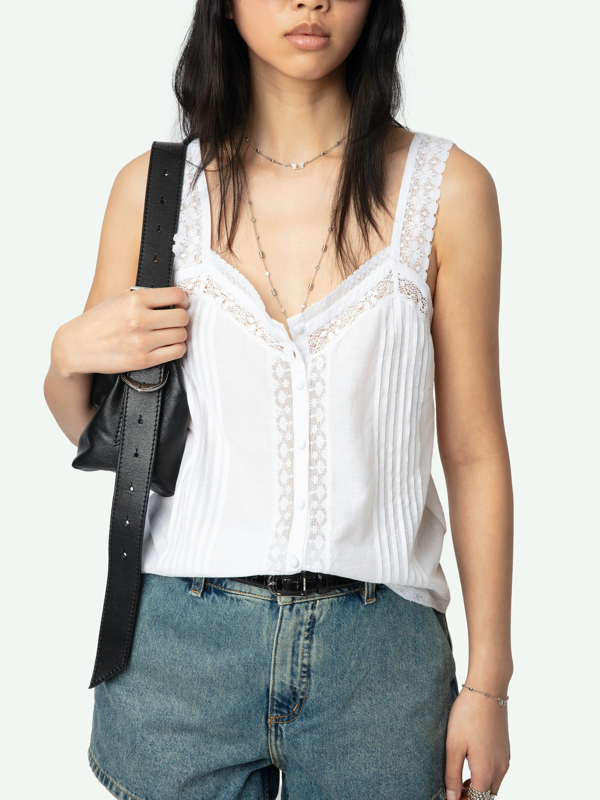 Celite Navy Lace Camisole - 6