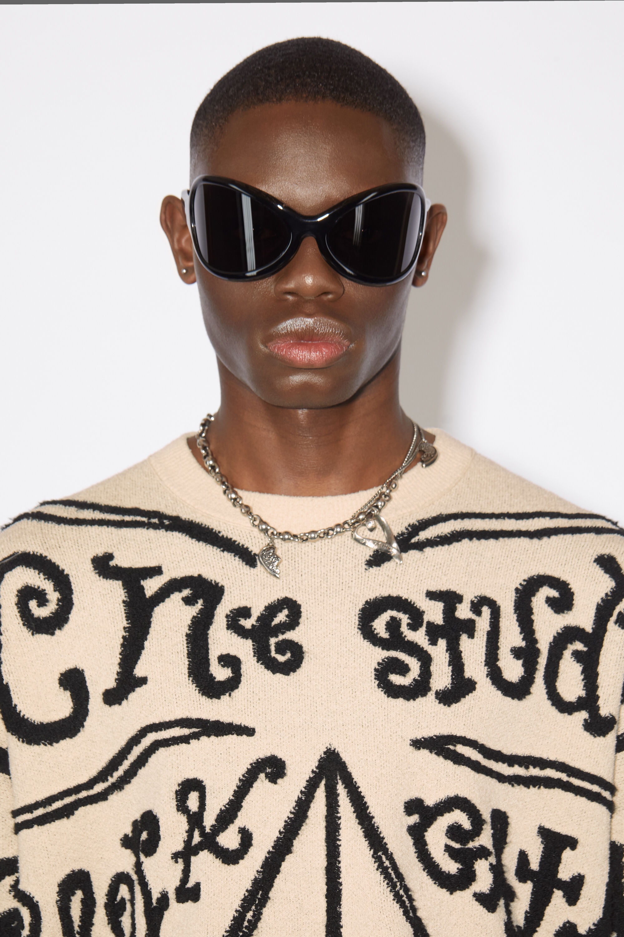 Jacquard logo jumper - Ecru/black - 5