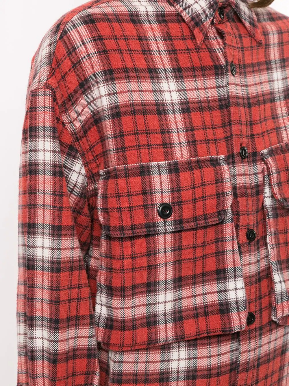 flap-pocket plaid shirt - 5