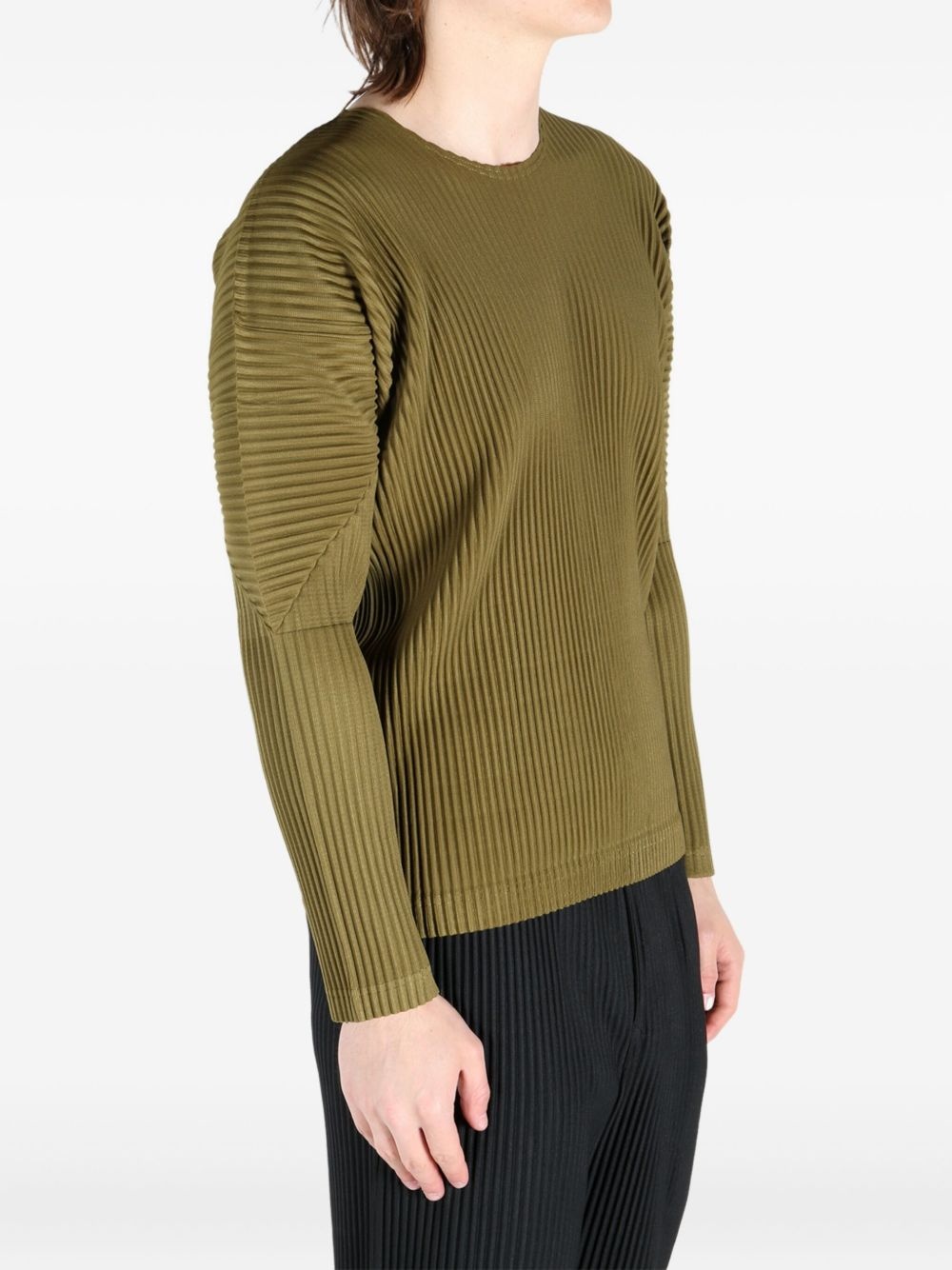 plissé-effect T-shirt - 3