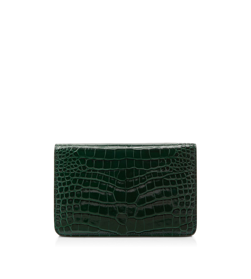 STAMPED CROCODILE LEATHER WHITNEY SMALL SHOULDER BAG 3