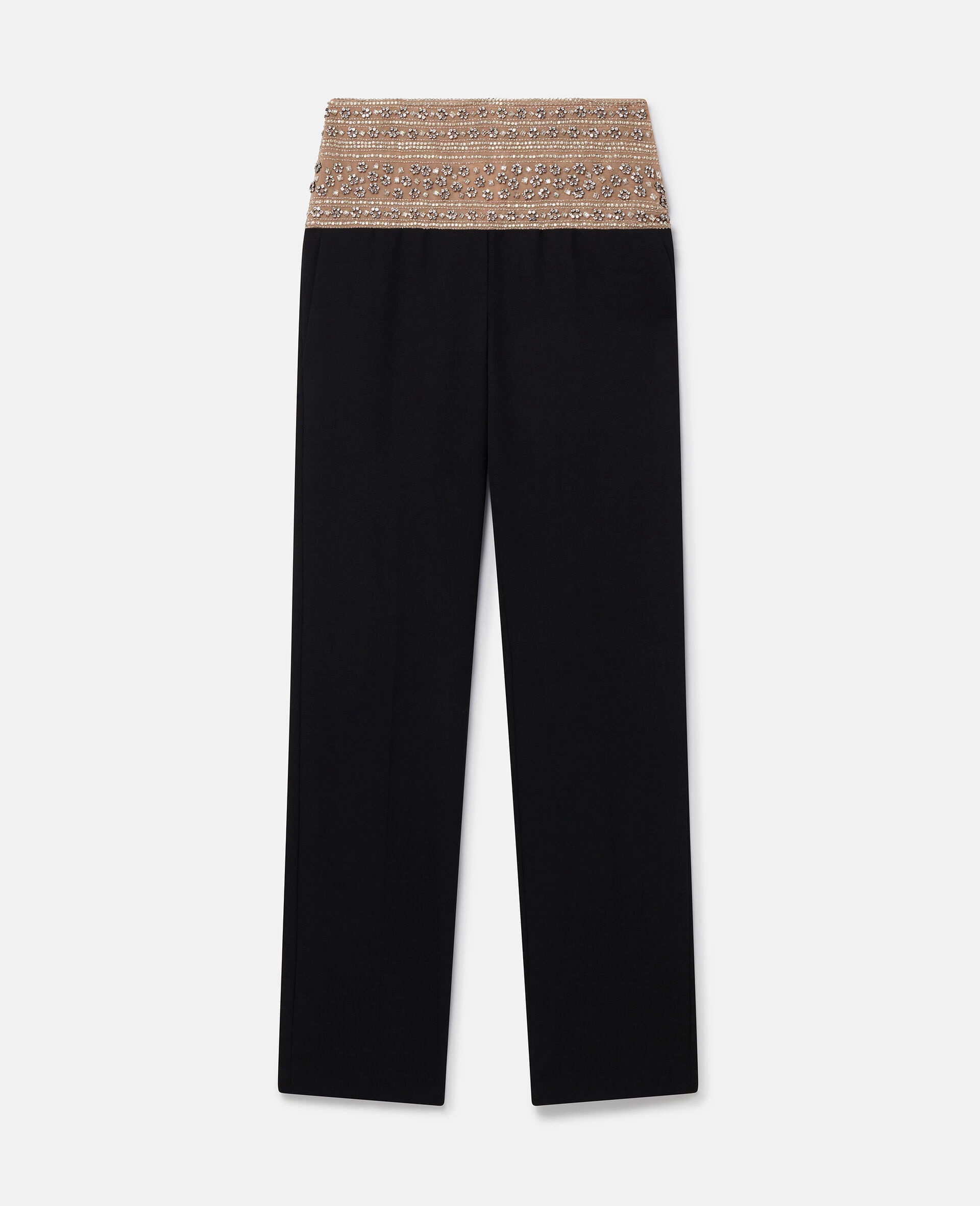 Crystal-Embellished Wool Trousers - 1