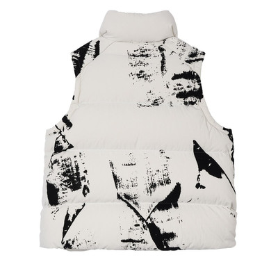 Y-3 Graphic Flock Puffer Vest in White / black outlook