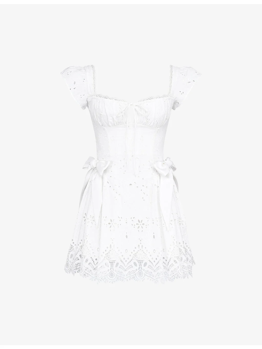 Giglio Frill-Trim Broderie Cotton Mini Dress - 1