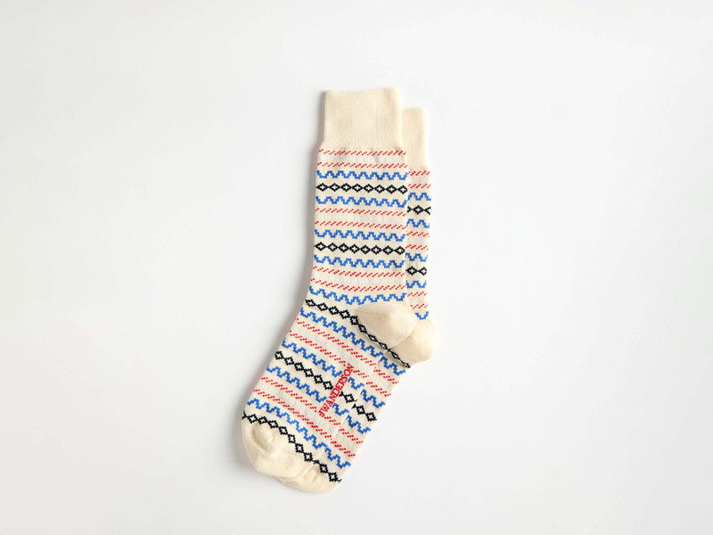 FAIRISLE SOCK IN IVORY 1