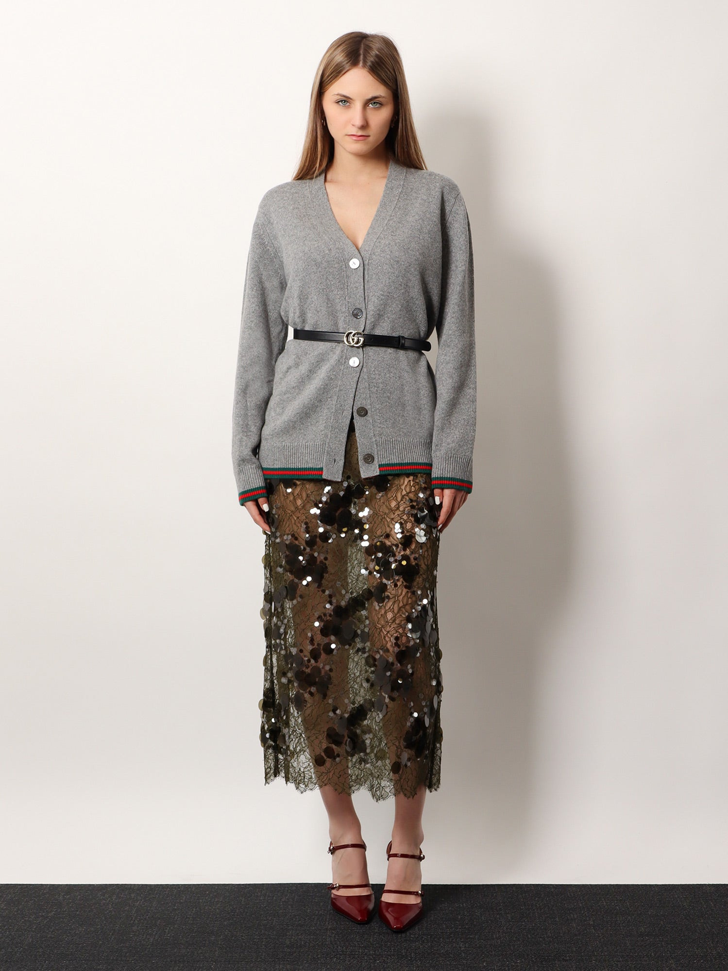 Wool And Cashmere Cardigan With Web Detail - 2