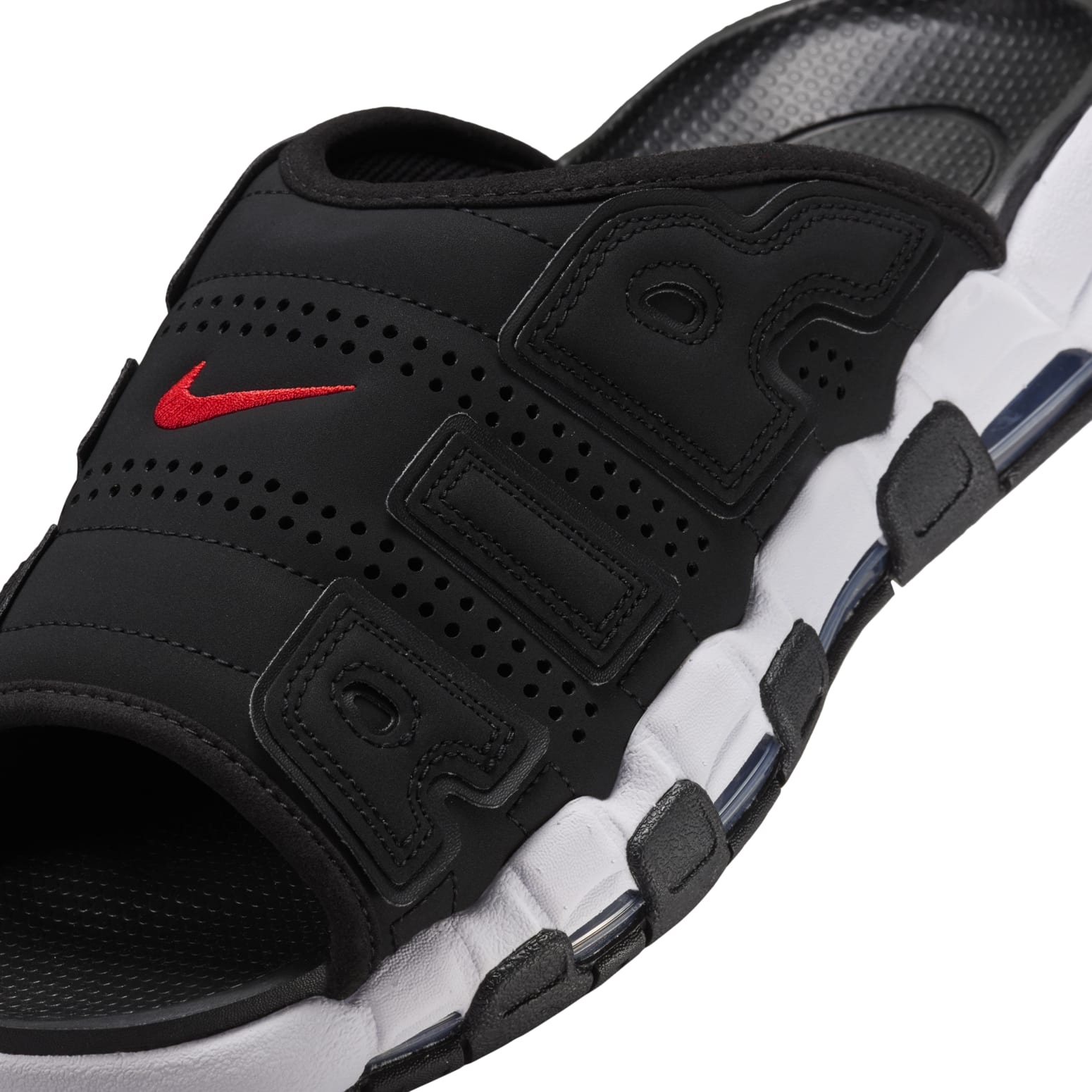 Nike Air More Uptempo Slides 'Black White Red' FJ2707-001 - 6