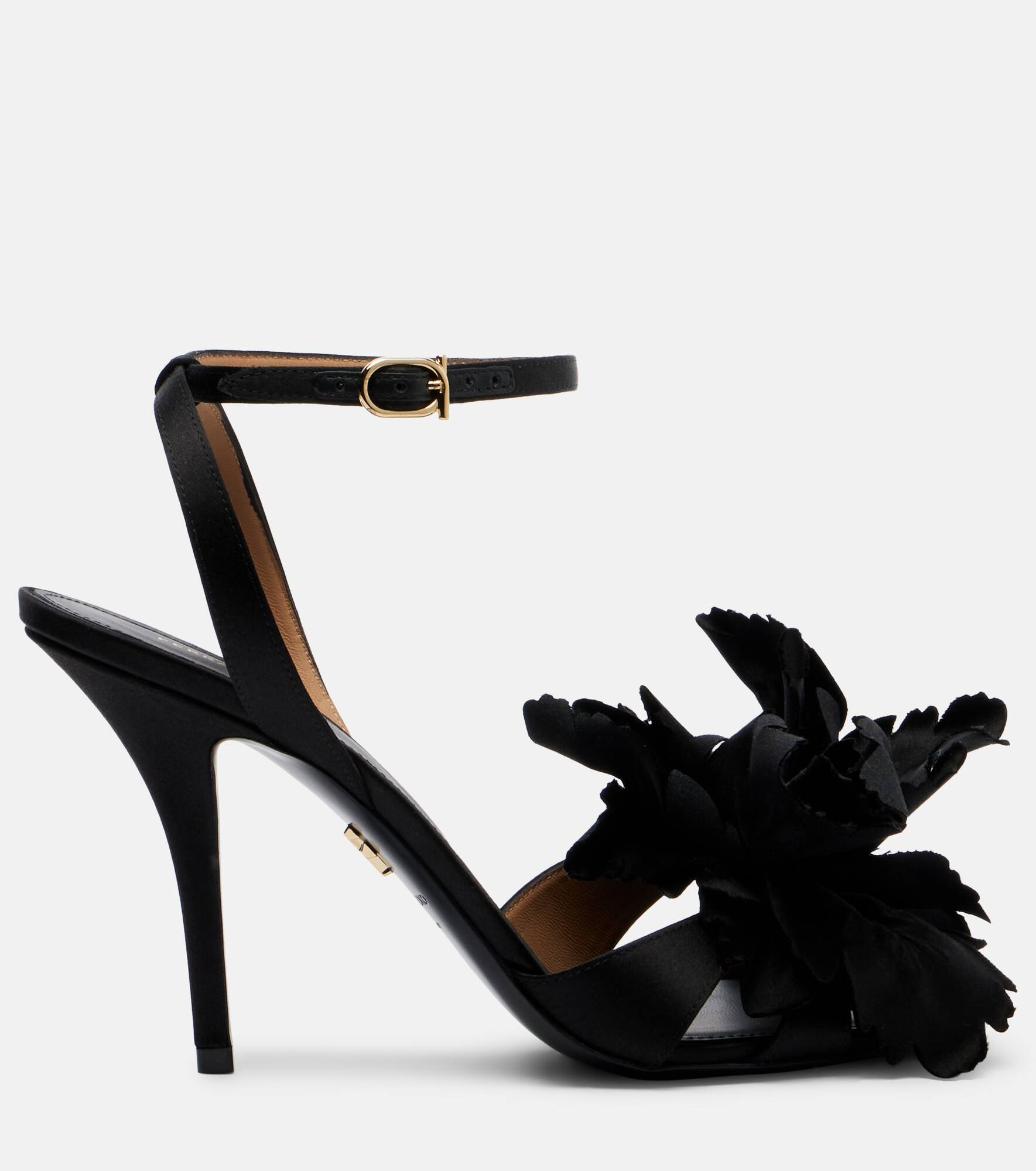 Ghilly 95 floral-appliqué satin sandals - 4