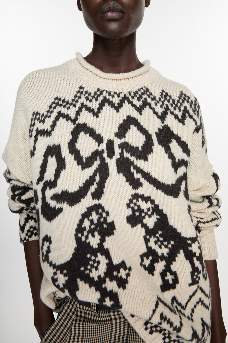 Jacquard sweater - White/black 4