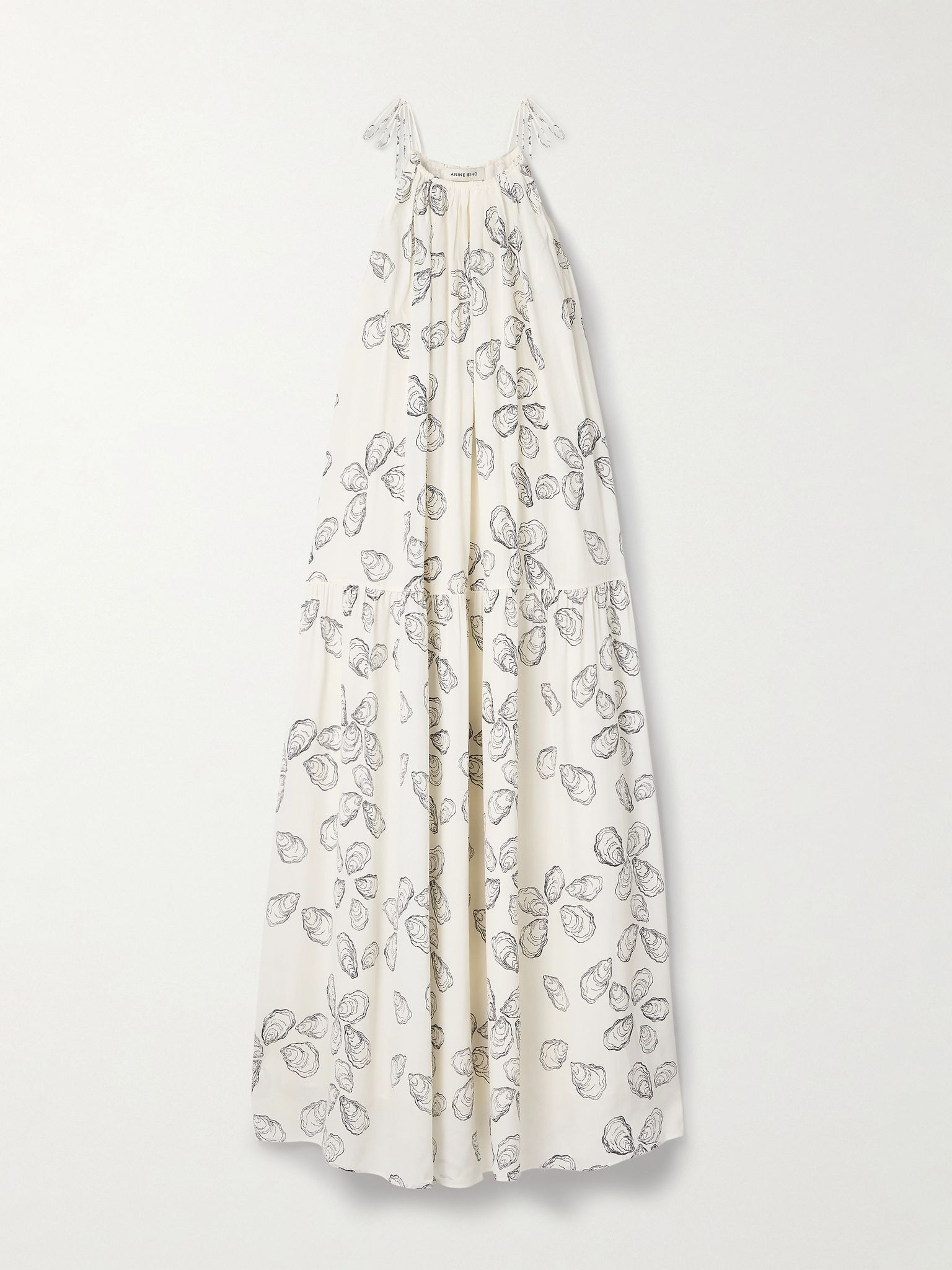Santana printed voile midi dress White - 1