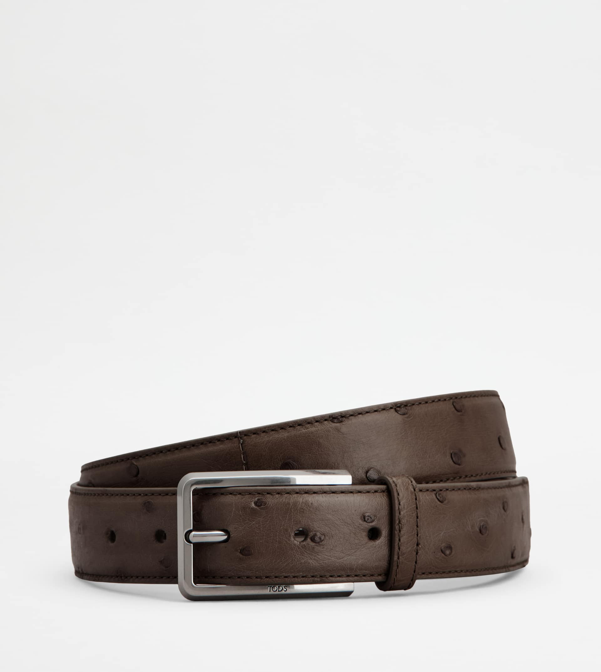 BELT IN OSTRICH - BROWN - 1