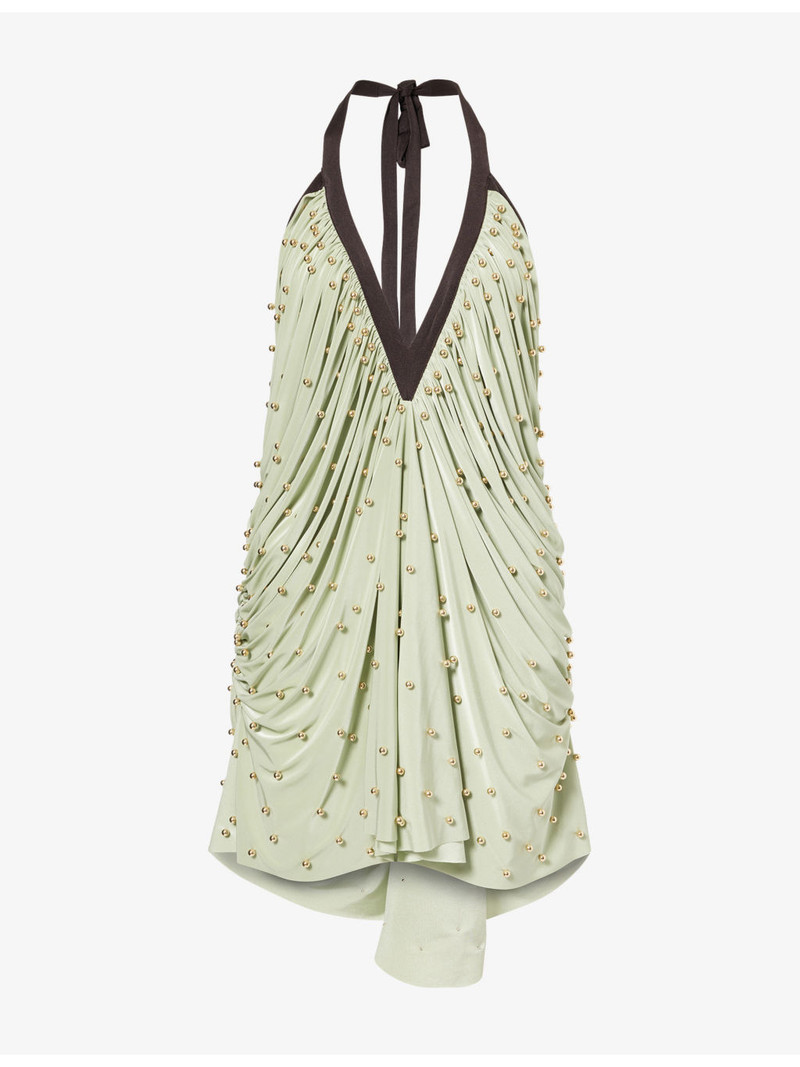 Sage Embellished Stretch-Jersey Mini Dress 1
