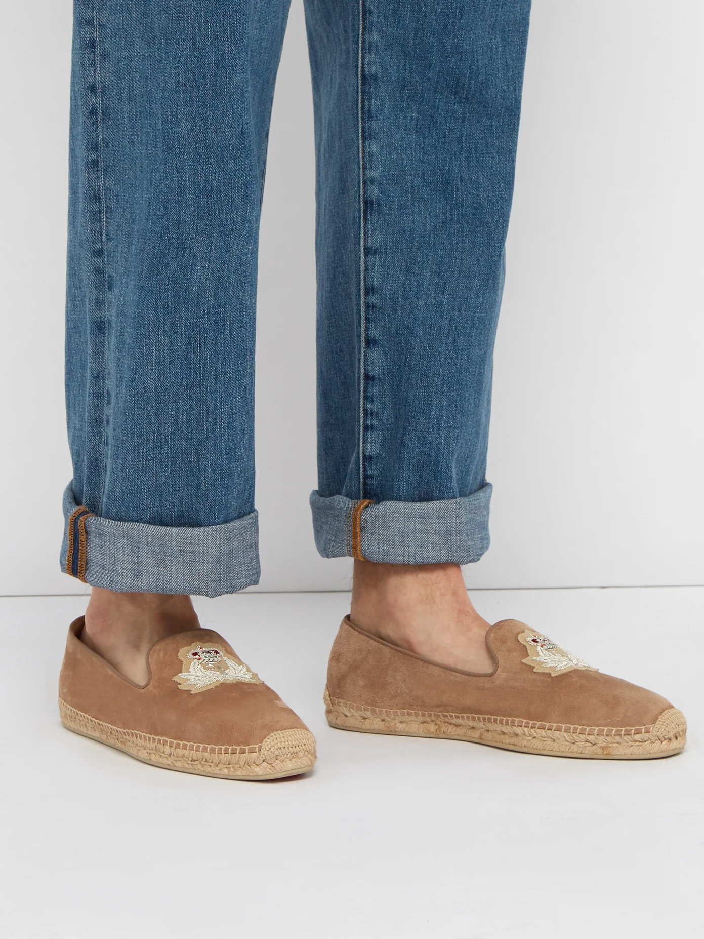 Nanou zardozi-crest nubuck espadrilles - 2