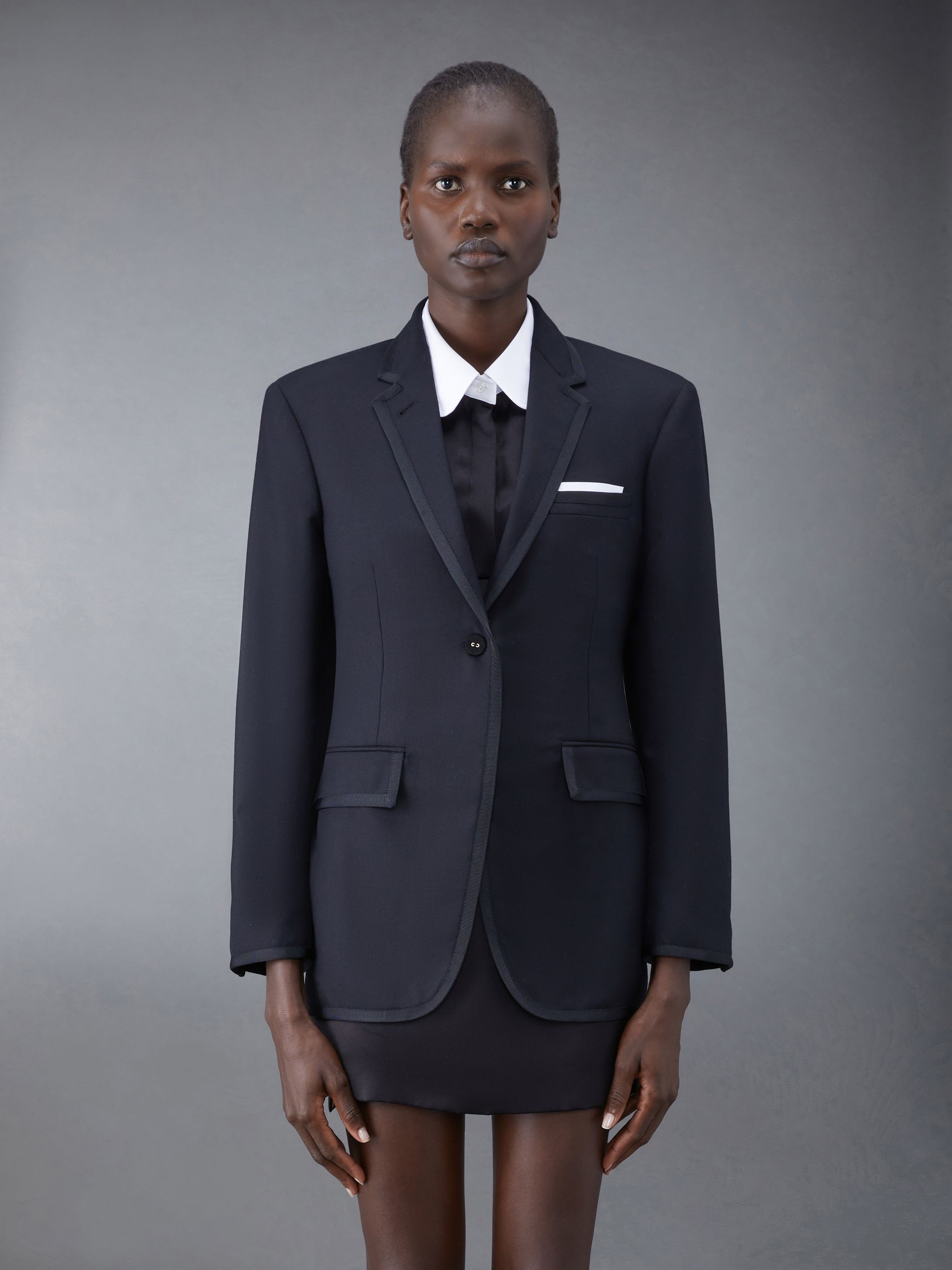 Super 120's Twill Tipping Elongated Sport Coat - 1