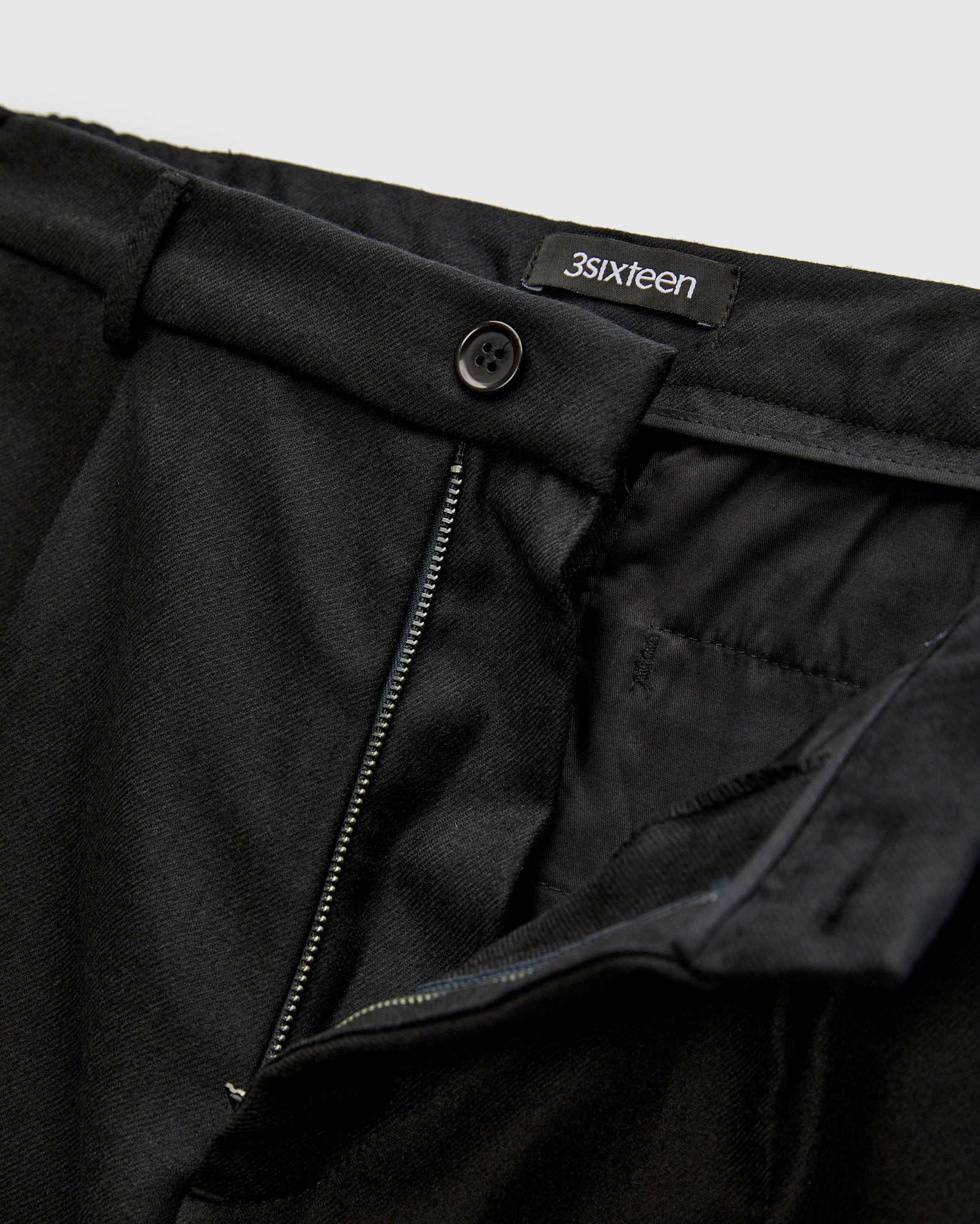 Pleated Trouser in Black Wool - 6