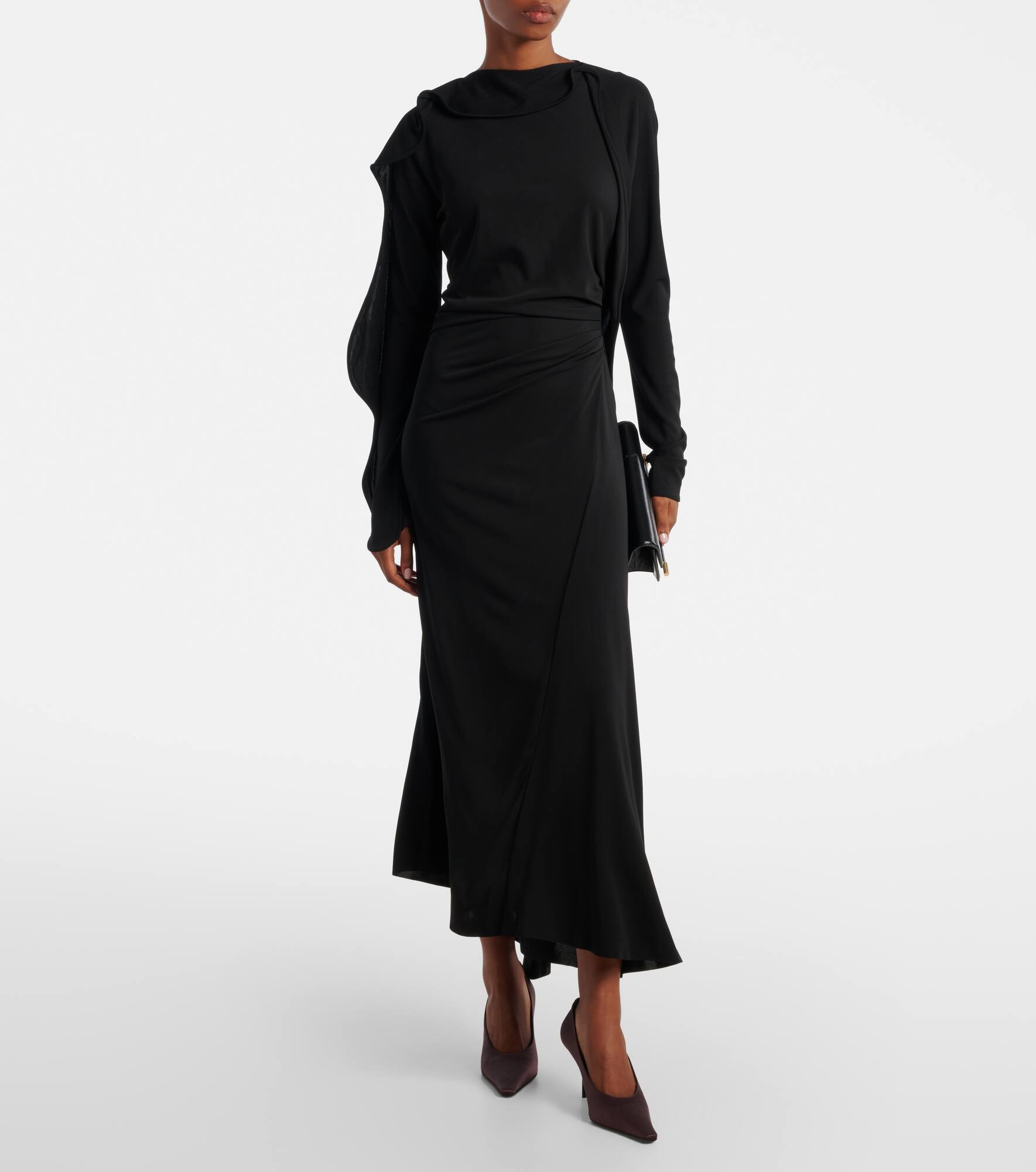 Draped jersey maxi dress - 2