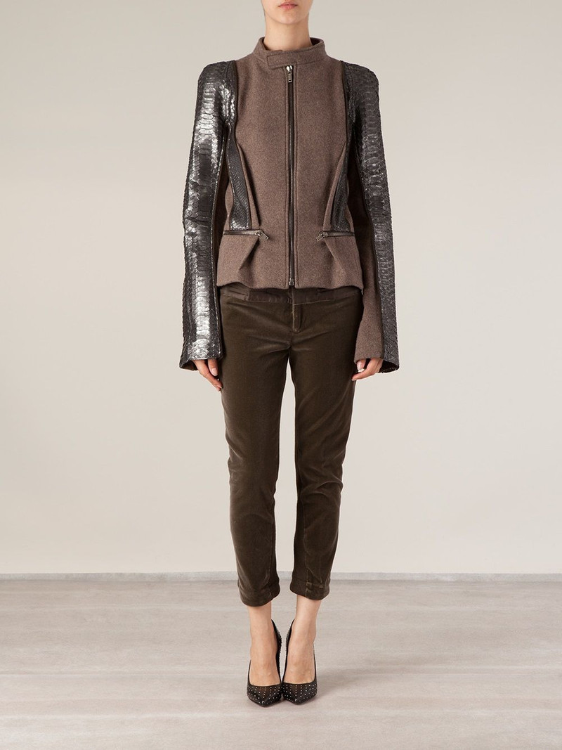 Haider Ackermann velour effect cropped trousers outlook