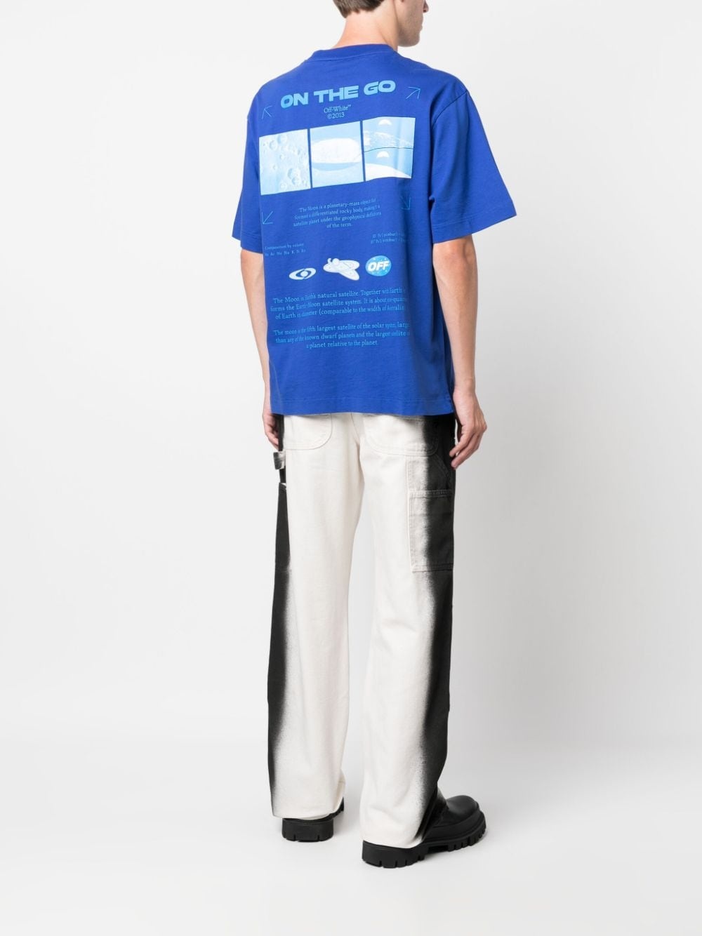 moon-print cotton T-shirt - 2