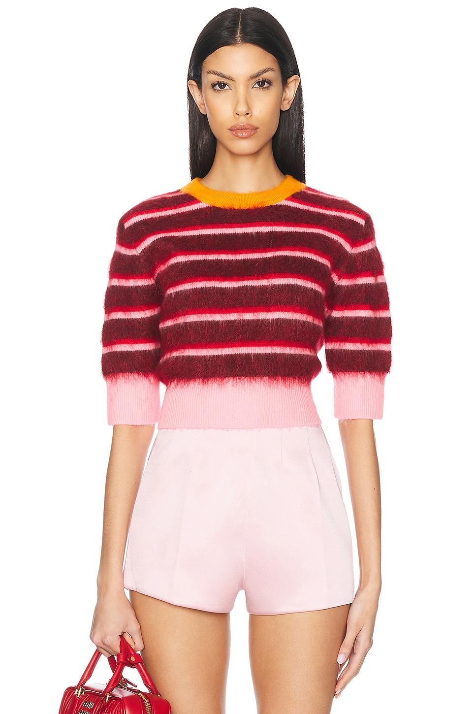 Cropped Ringer Sweater - 1