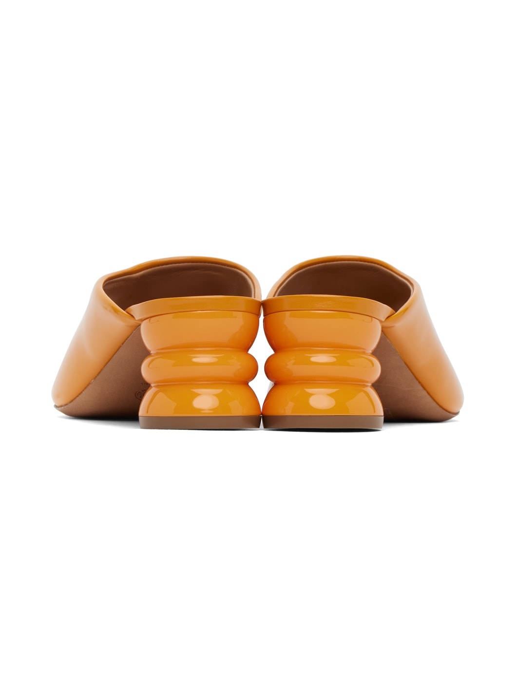 Orange Block Heeled Sandals - 2