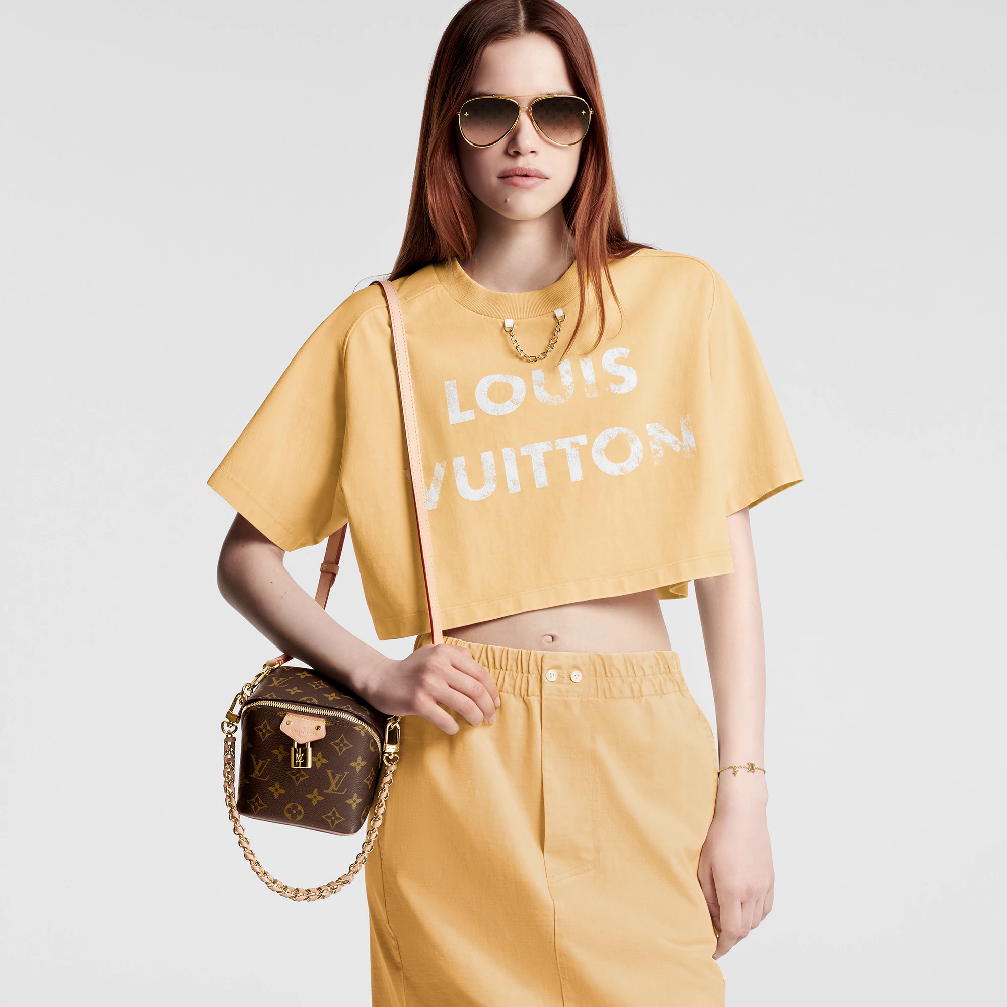 Vintage-Effect Louis Vuitton Crop Top - 5