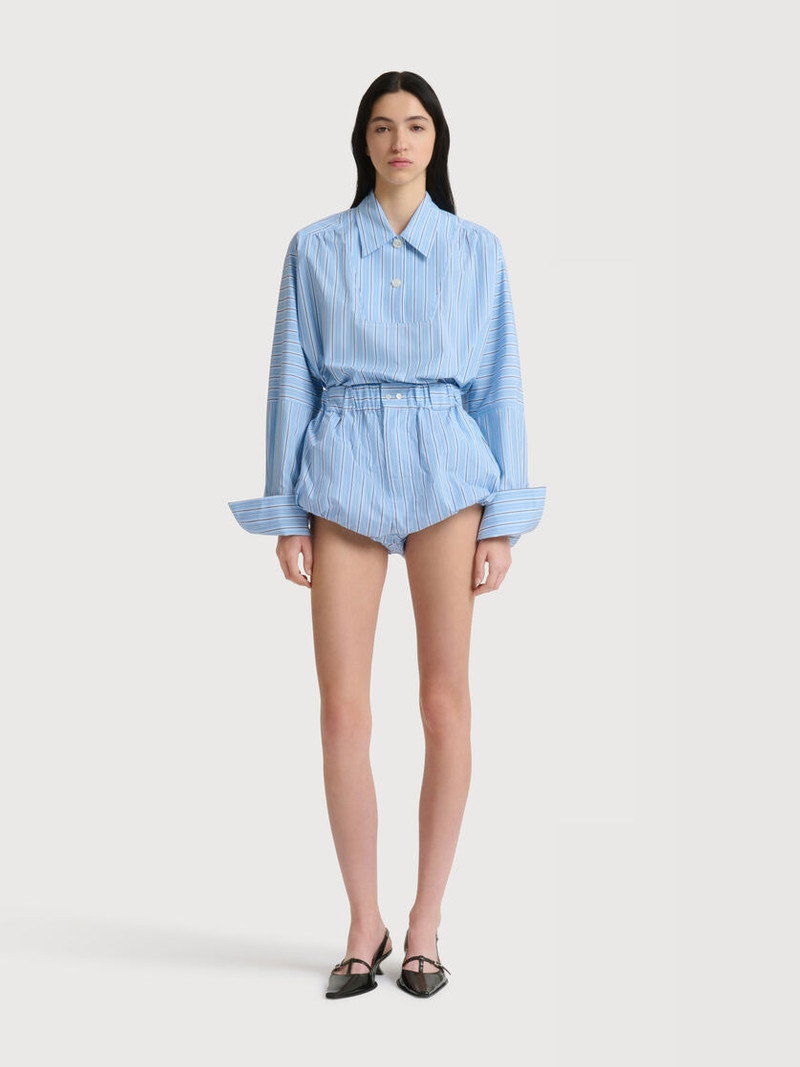 Marni LIGHT BLUE STRIPED POPLIN SHIRT WITH BIB INSERT outlook