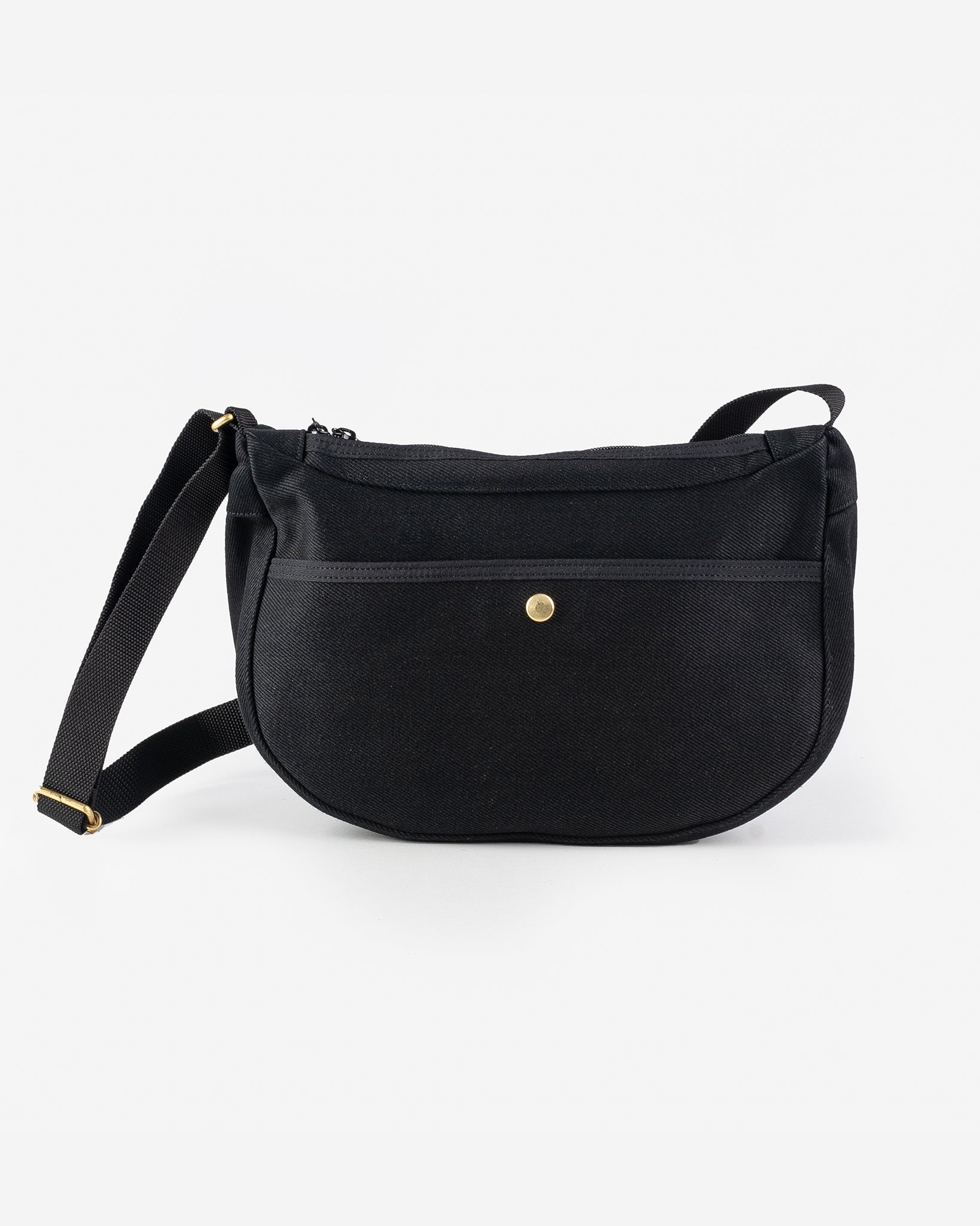 IHE-19-BLK 21oz Denim Small Shoulder Bag - Black - 3