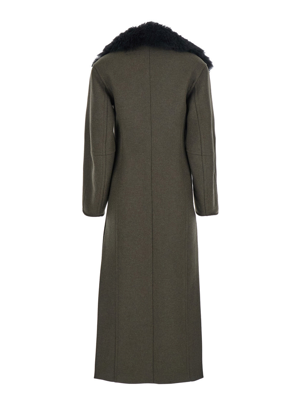 Blumarine Women Green Coat With Classic Lapels And Removable Collar In Wool Blend Woman - 2