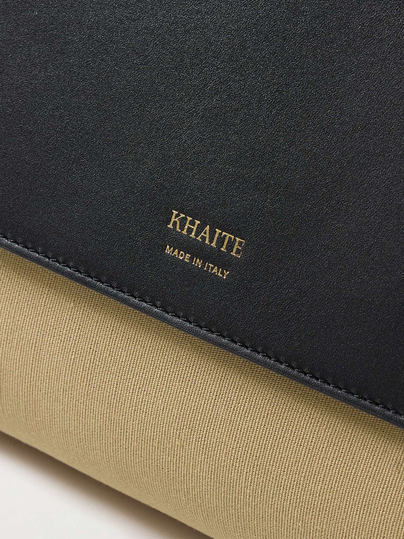 Lia large leather and canvas tote 4