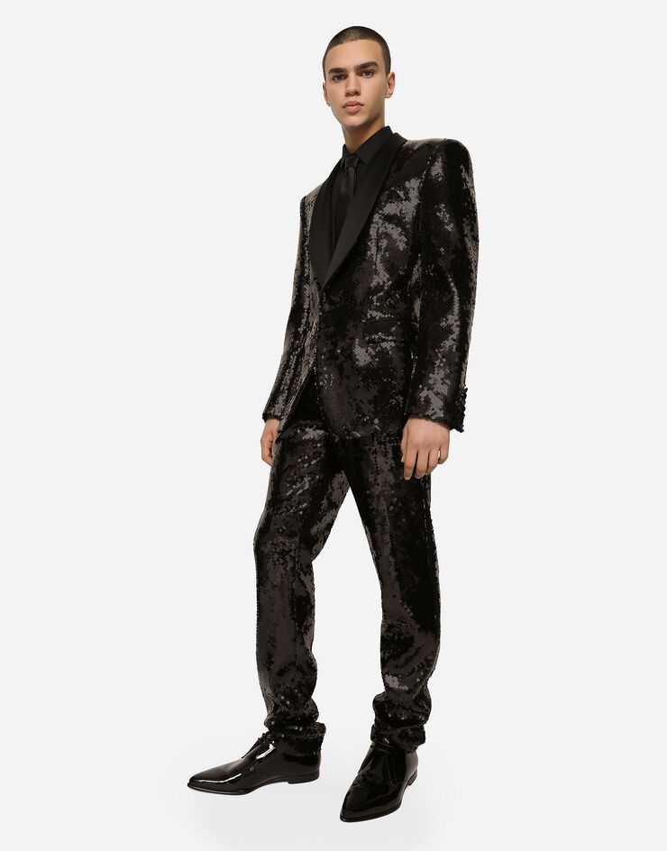Sequined single-breasted Sicilia-fit tuxedo suit - 8