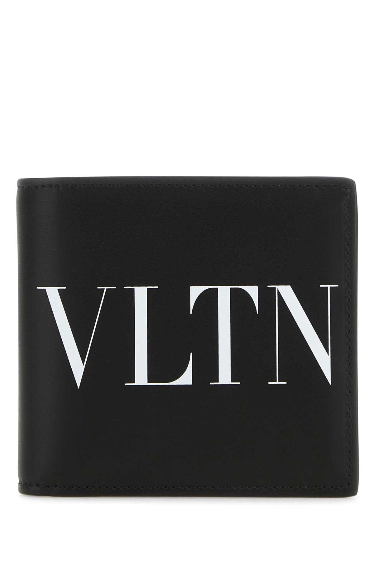 Valentino Garavani Men Black Leather Vltn Wallet - 1