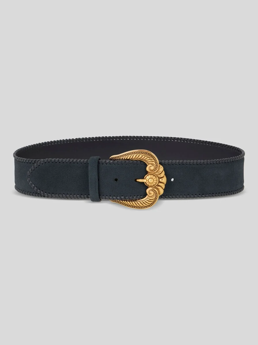 SUEDE BELT WITH PAISLEY BUCKLE - 1