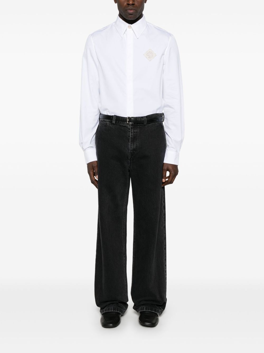 monogram-embroidered shirt - 2