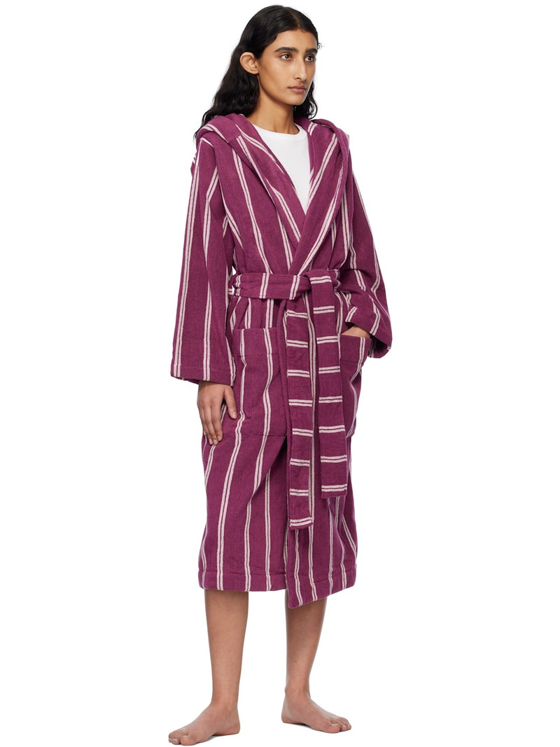 TEKLA Purple & Pink Terry Hooded Bathrobe outlook
