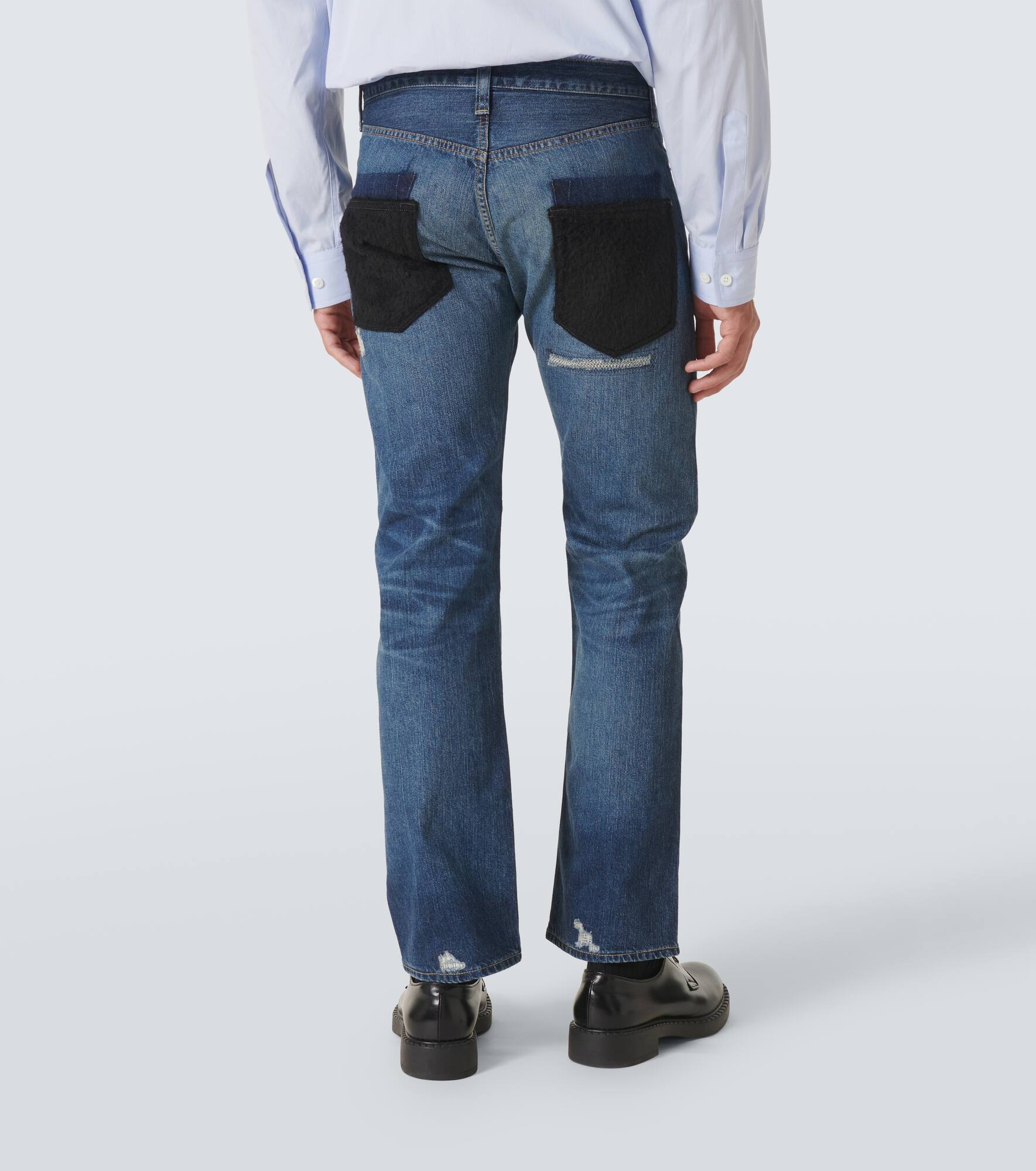 Distressed straight jeans - 4